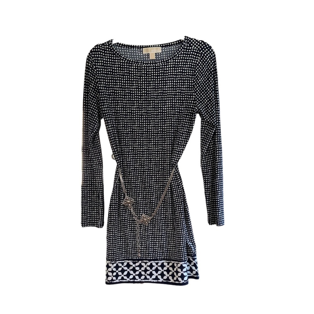 Michael Kors Black and White Cobra Dress - Comfortable Boat Neck Size Small